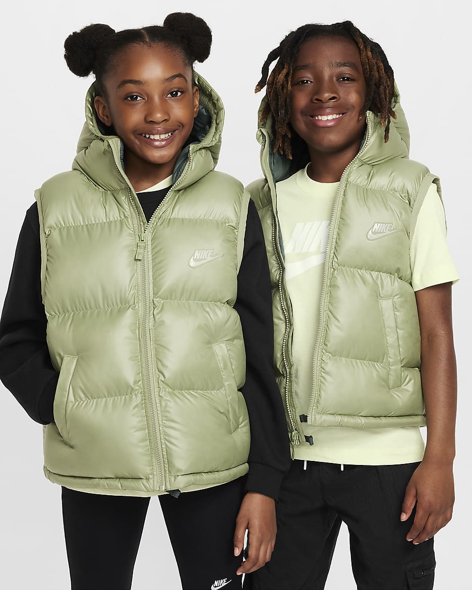 Nike Sportswear Heavyweight Synthetic Fill EasyOn Big Kids Therma FIT Repel Loose Hooded Vest